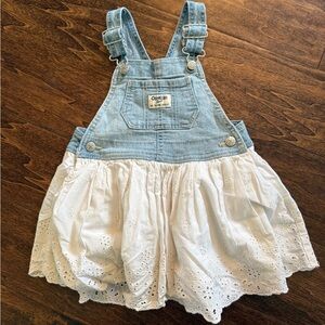 OshKosh B'gosh Denim and White Eyelet Skirtall